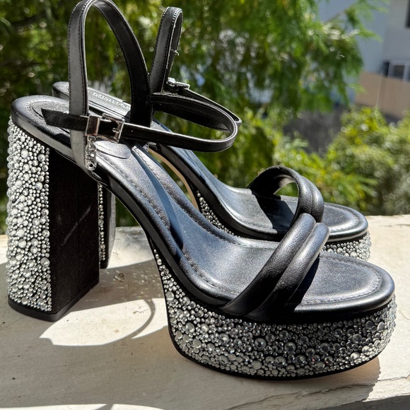 Michael Kors Genuine Leather Embellished Heels, Platform Heels, Size 9.5 - Picture 1 of 2
